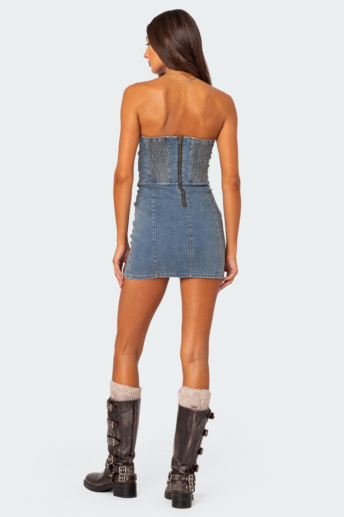 Alissa Denim Mini Dress Product Image