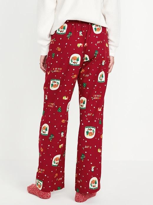 Mid-Rise Printed Flannel Pajama Pants Product Image