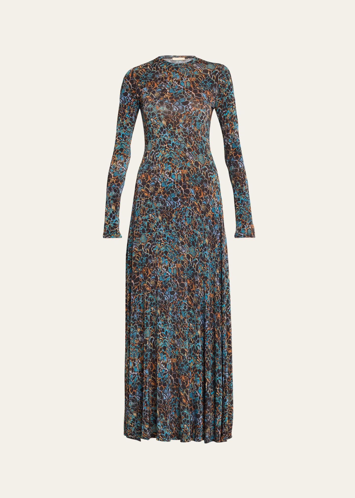 Naia Printed Jersey Long-sleeve Maxi Dress In Caribaea Product Image