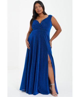 Plus Size Glitter Wrap Maxi Dress Product Image