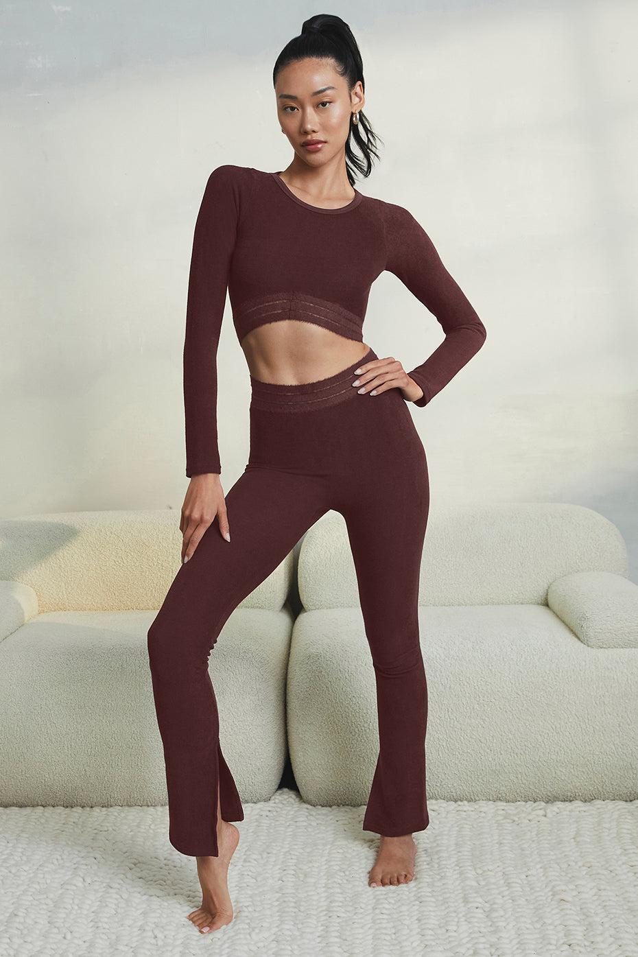 Seamless Luxe Terry High-Waist Cuddle Legging - Cherry Cola Female Product Image