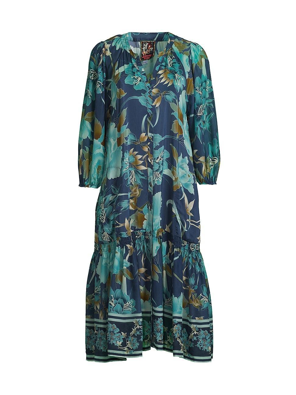 Womens Yoka Floral Midi-Dress Product Image