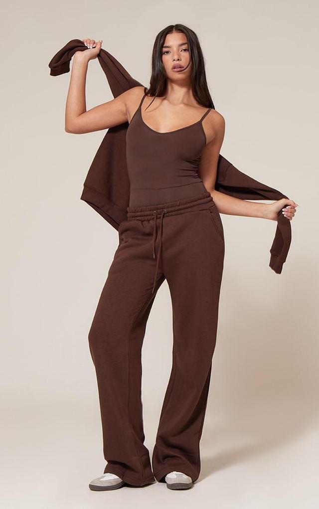 Brown Oversized Drawstring Wide Leg Joggers Product Image