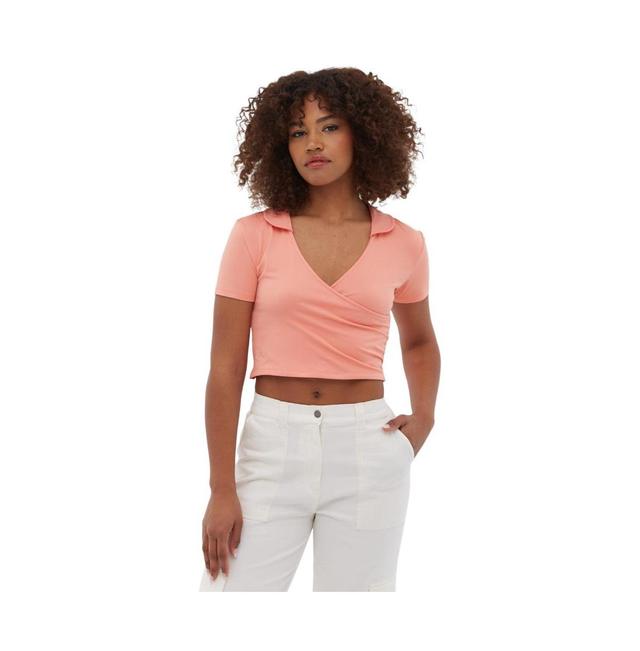 Bench Dna Womens Constance Collared Wrap Crop Top Product Image