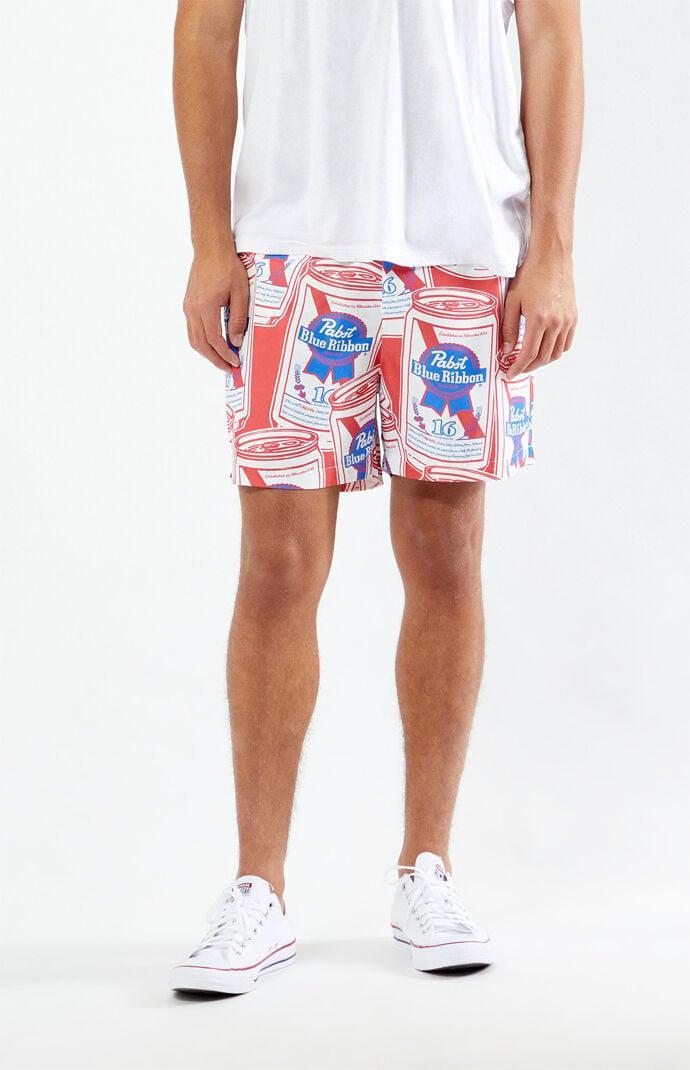 Men's Pabst Blue Ribbon 5" Swim Trunks Product Image