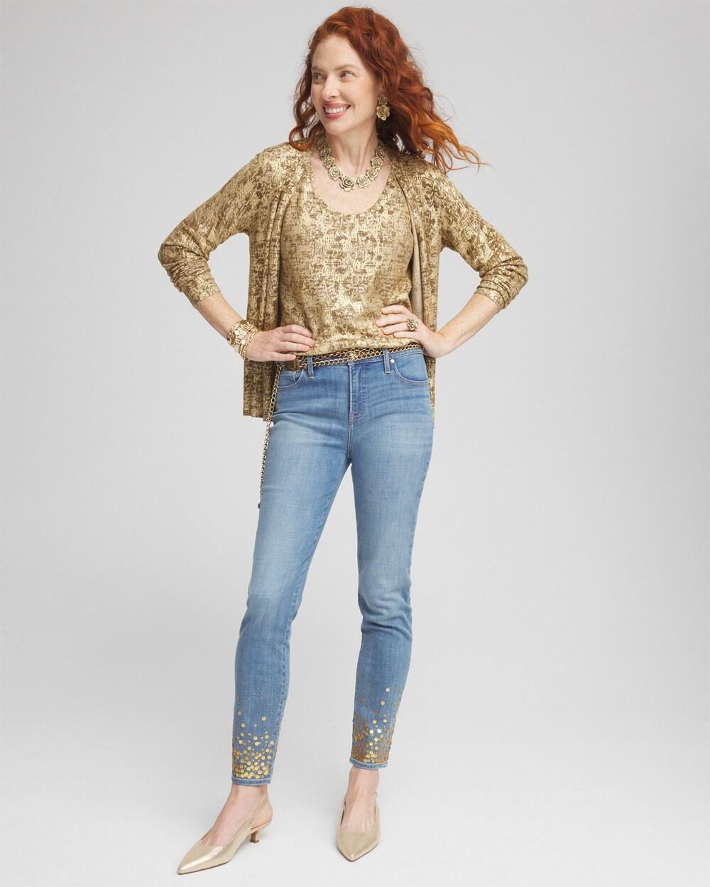 Girlfriend Sequin Ankle Jeans Product Image