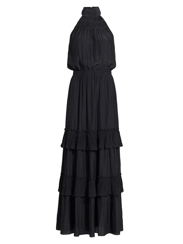 Womens Genevive Tiered Halter Maxi Dress Product Image