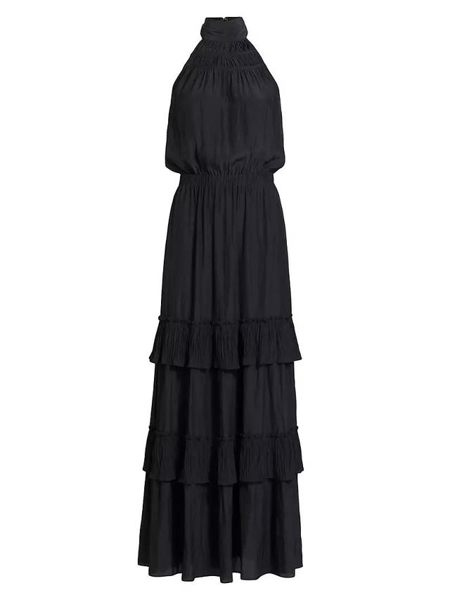 Genevive Tiered Halter Maxi Dress Product Image