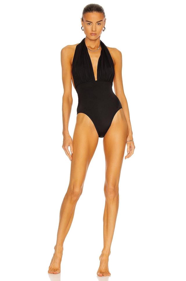 Norma Kamali Halter Low Back One Piece Swimsuit Product Image