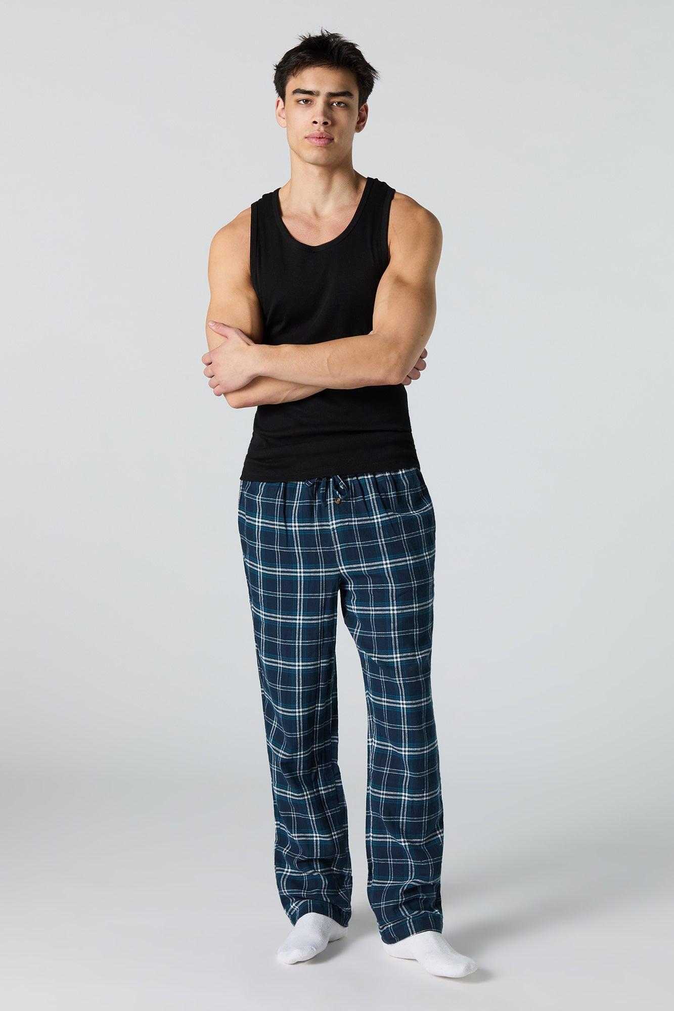 Plaid Flannel Pajama Bottom Male Product Image