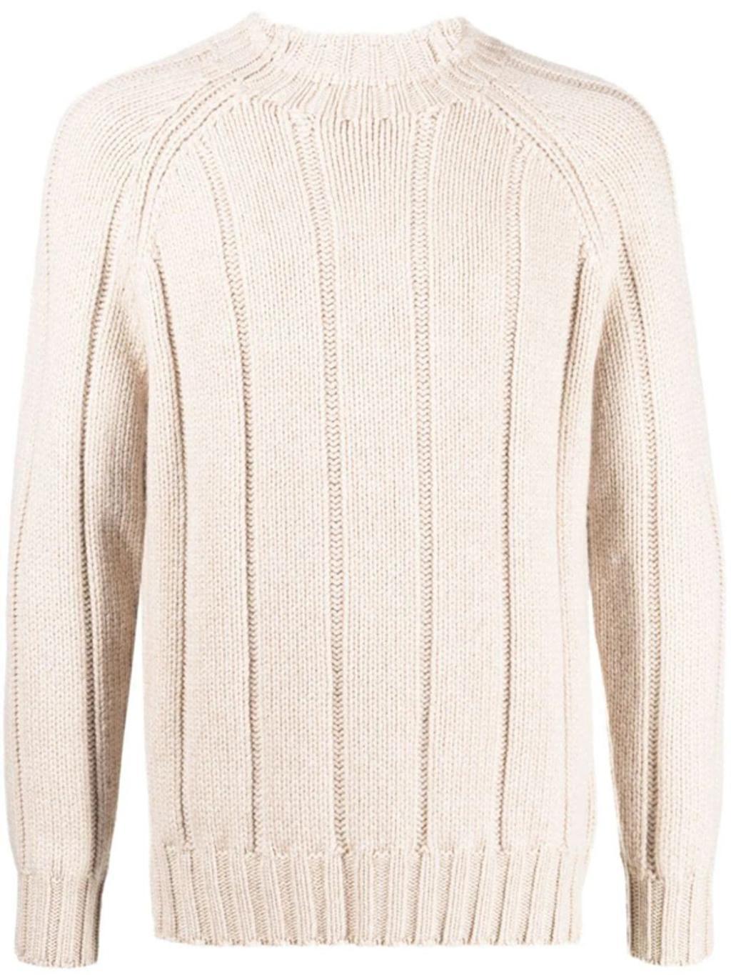 BRUNELLO CUCINELLI Ribbed Crew Neck Sweater Clothing In Brown Product Image