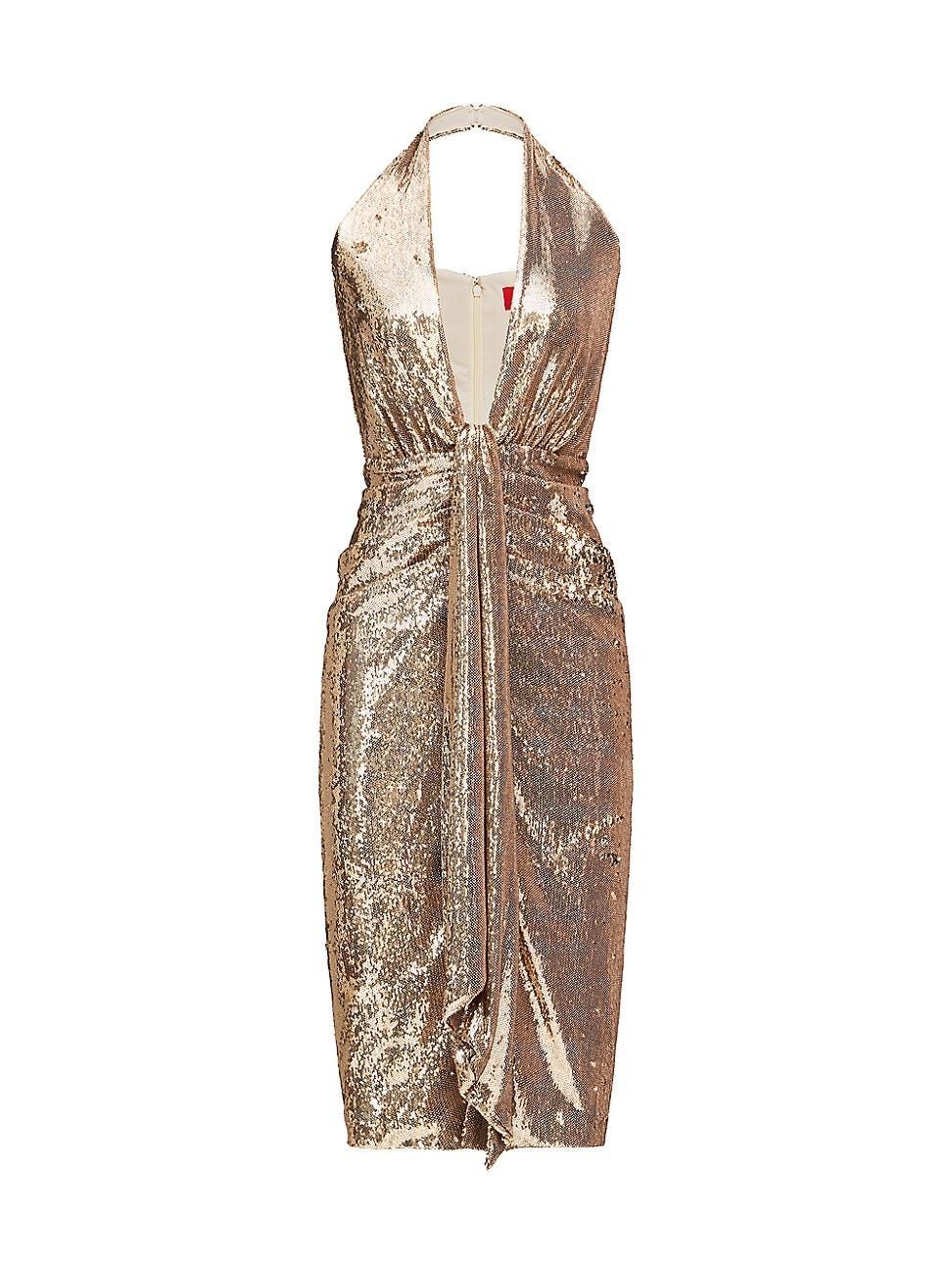 Womens Sya Sequined Halter Midi-Dress Product Image