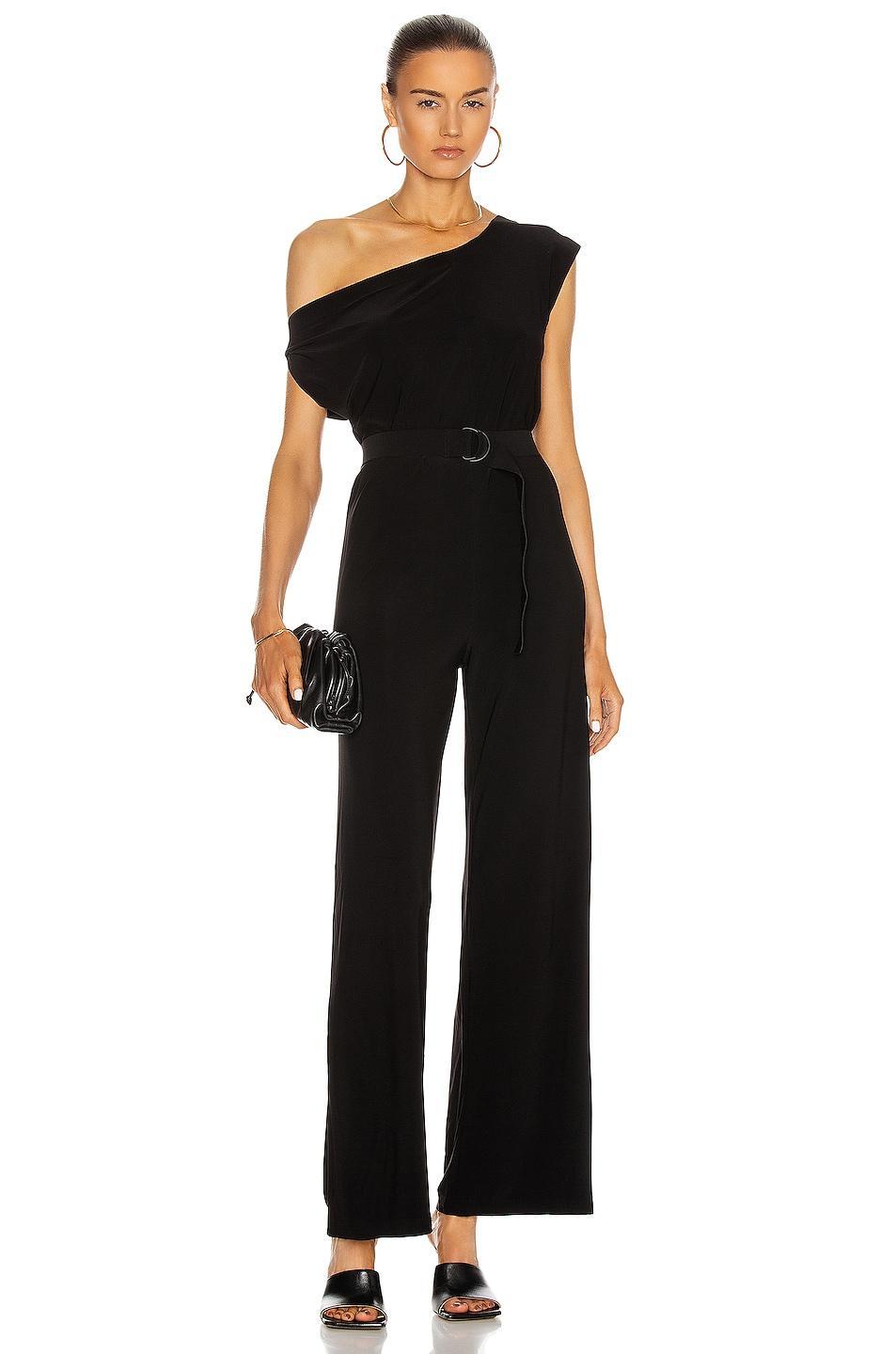 Norma Kamali Drop Shoulder Jumpsuit Black. (also in S, XS). Product Image