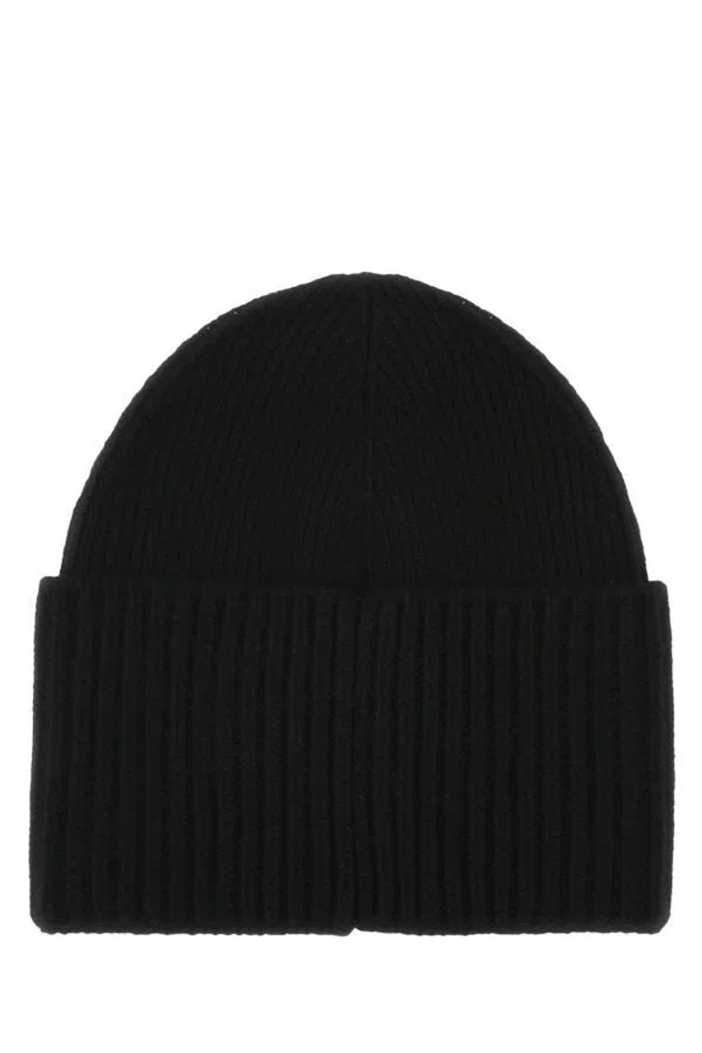 Man Black Wool And Acrylic Beanie Product Image