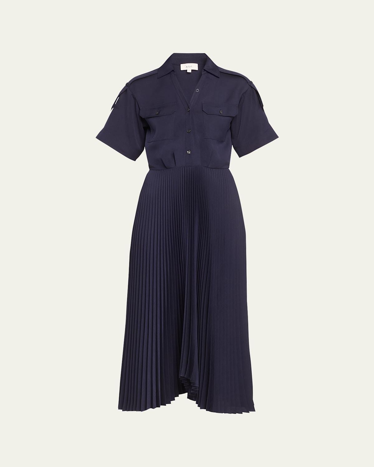 Liam Short-Sleeve A-Line Midi Dress Product Image