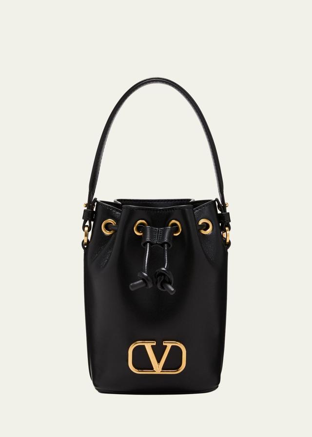 Valentino Garavani Mini VLOGO Signature Leather Bucket Bag Product Image