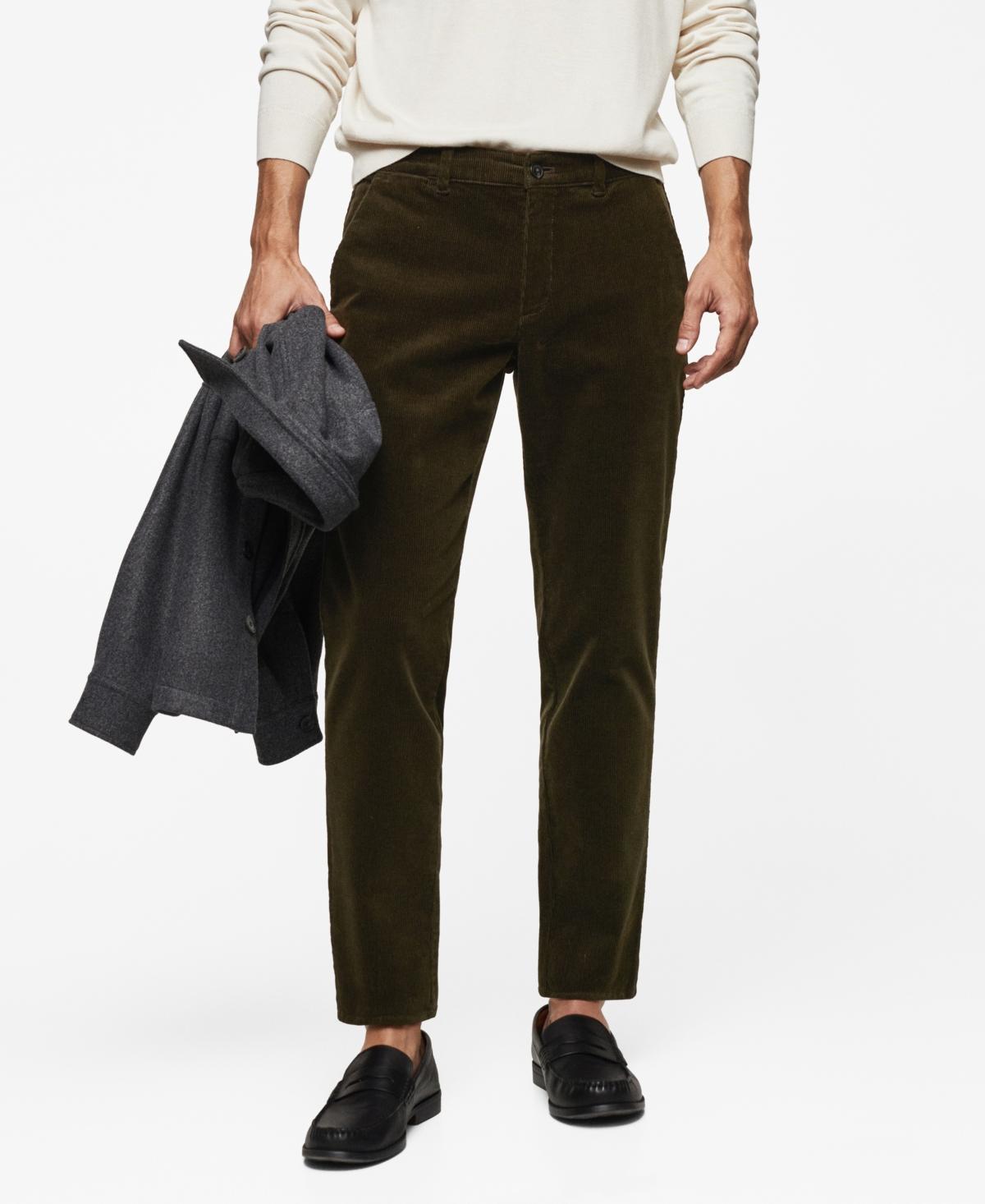 MANGO MAN - Corduroy slim-fit pants with drawstring beigeMen Product Image