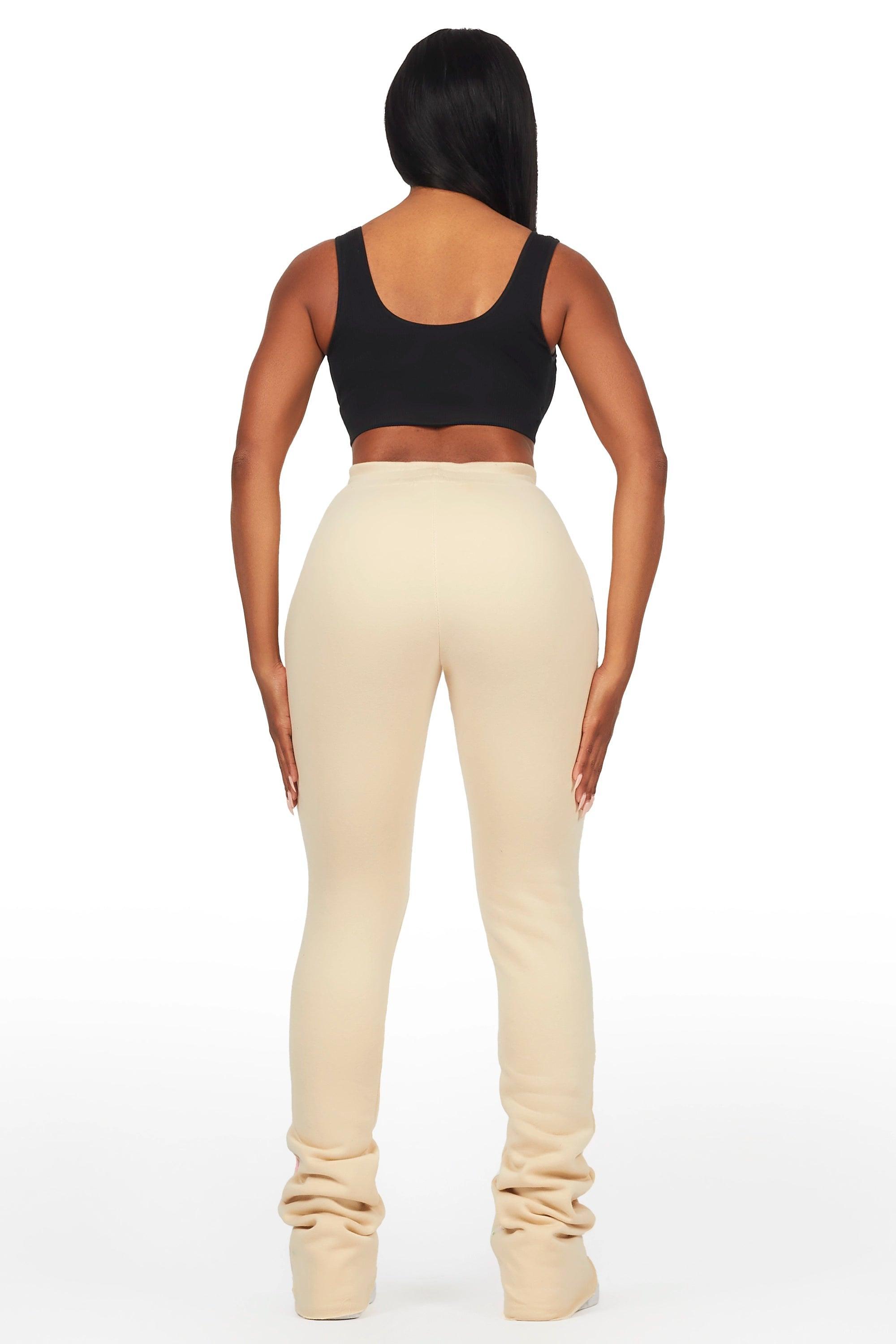 Karenthia Beige Stacked Track Pant Female Product Image