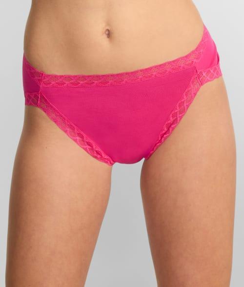 Natori Bliss Lace-Trim Cotton French-Cut Brief Underwear 152058 Product Image