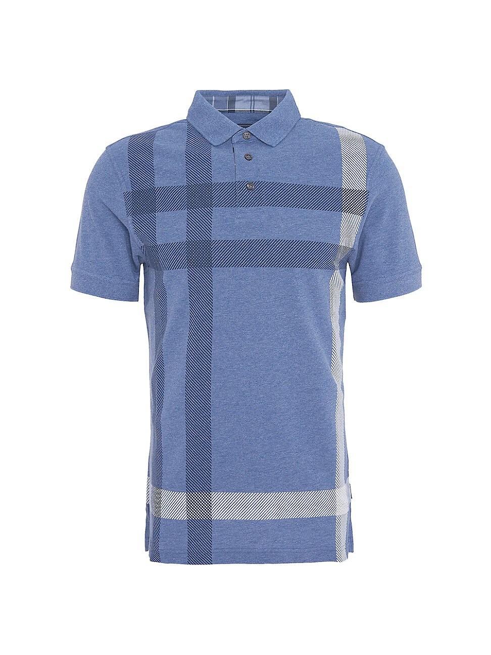 Mens Blaine Plaid Cotton Polo Shirt Product Image