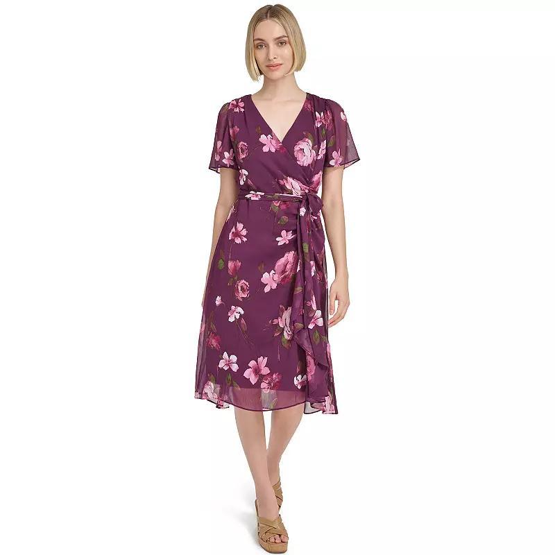 Womens Harper Rose Flutter Sleeve V-Neck Midi Dress Product Image