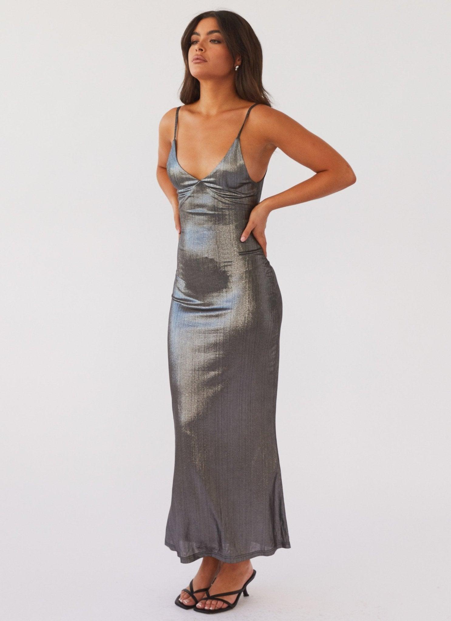 Alexa Metallic Maxi Dress - Twilight Product Image