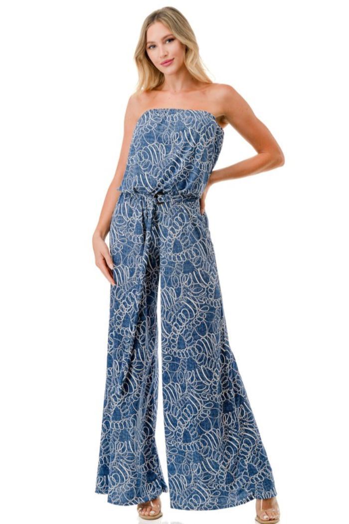 Print Jumpsuit w/ Belt Product Image