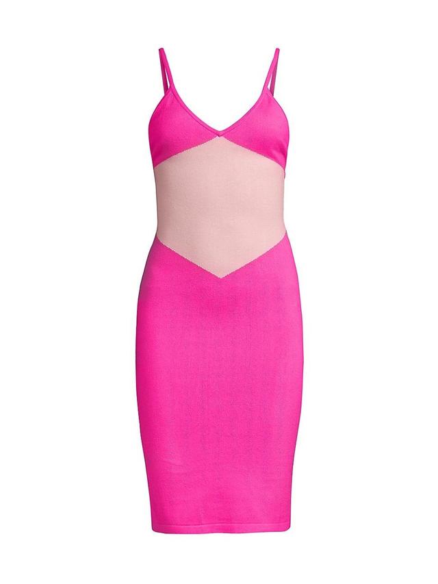 Womens Colorblocked Sleeveless Knee-Length Dress Product Image