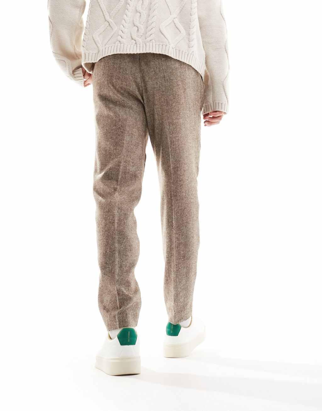 ASOS DESIGN Wedding tapered wool-mix smart pants Product Image