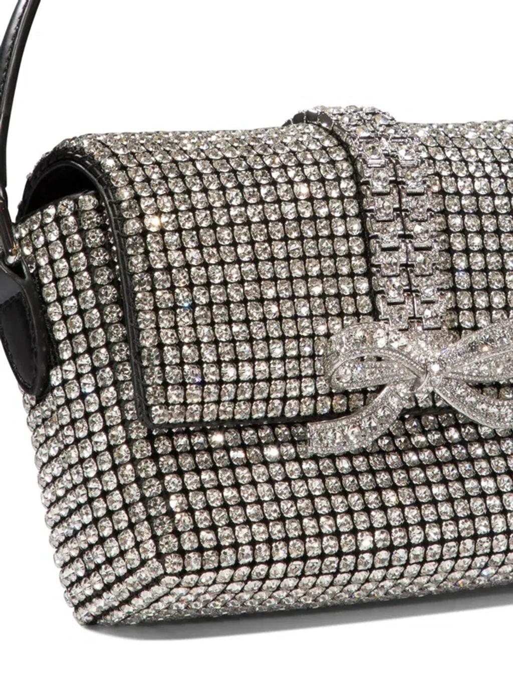 Self Portrait "chainmail" Shoulder Bag In Silver Product Image