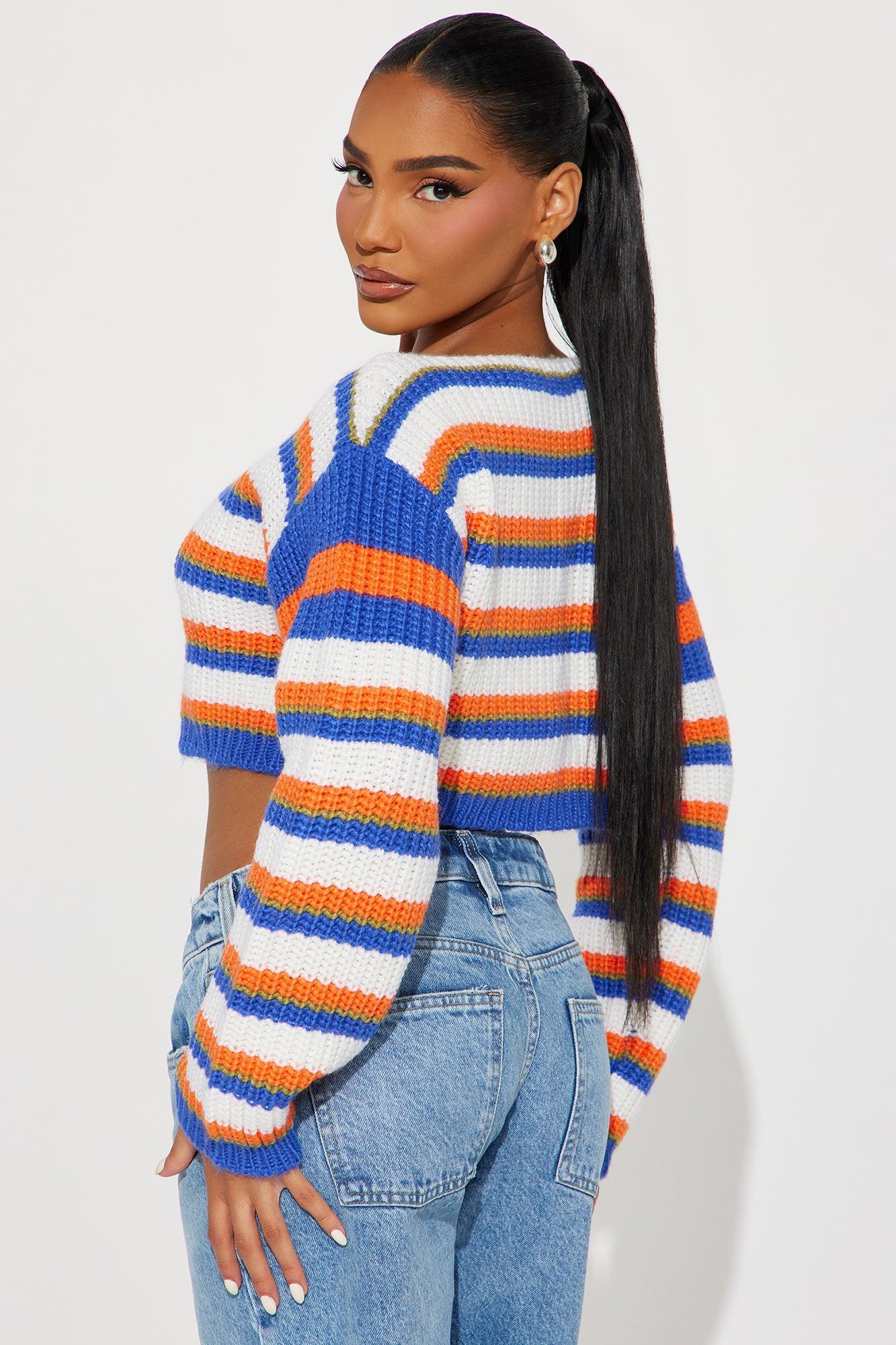 Sunday Best Striped Sweater - Blue/combo Product Image