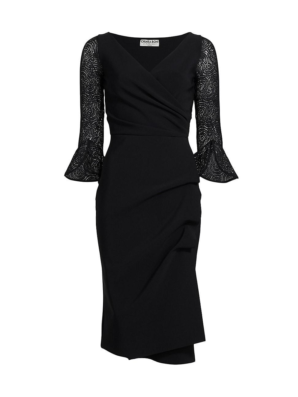 Womens Triana Lace-Sleeve Midi-Dress product image