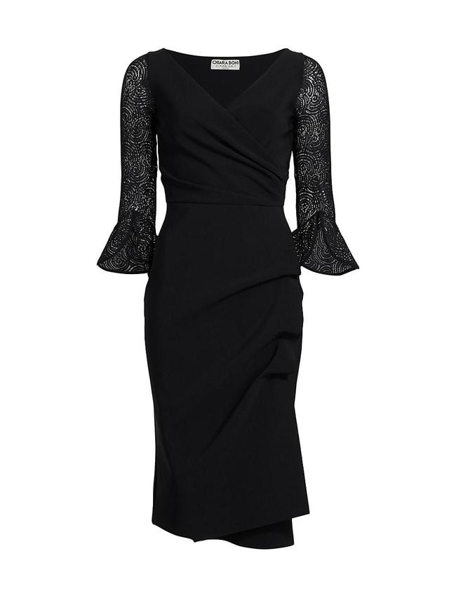 Womens Triana Lace-Sleeve Midi-Dress Product Image