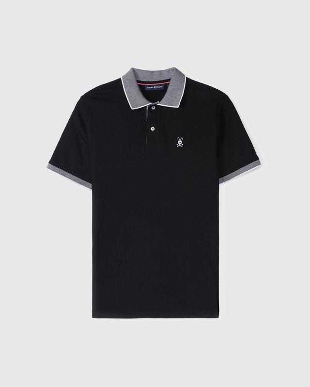 Psycho Bunny Men's Southport Pique Polo Shirt 001 BLACK Product Image