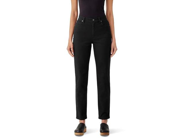 Eileen Fisher High Rise Slim Jeans in Black Product Image