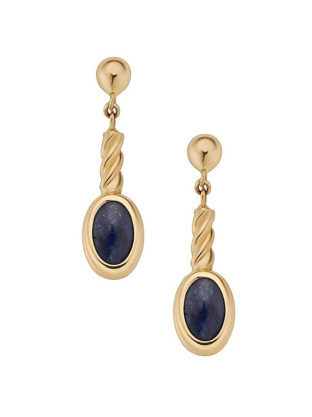 Womens 14K Yellow Gold Sapphire Heritage Drop Earrings Product Image