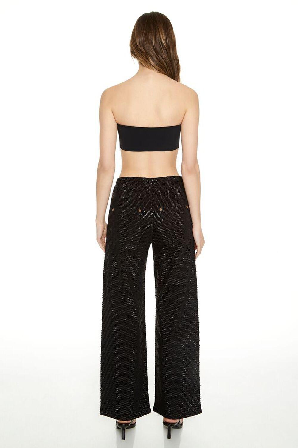 Rhinestone High-Rise Straight Jeans | Forever 21 Product Image