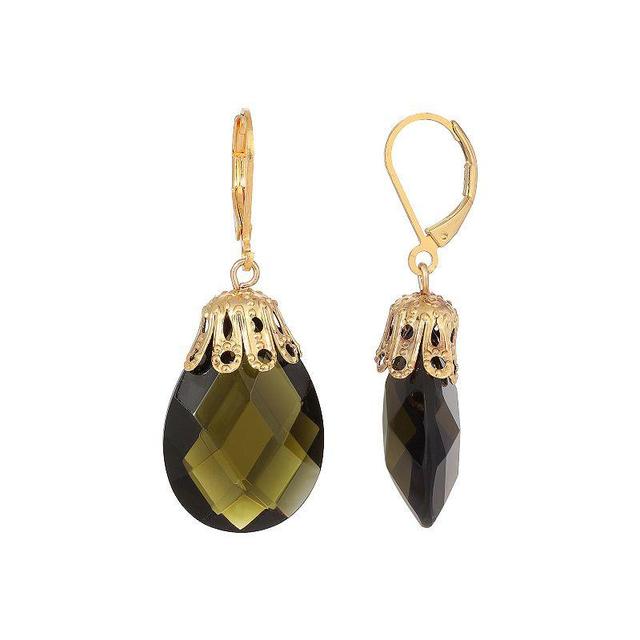 1928 Gold Tone Briolette Drop Earrings, Womens, Red Product Image