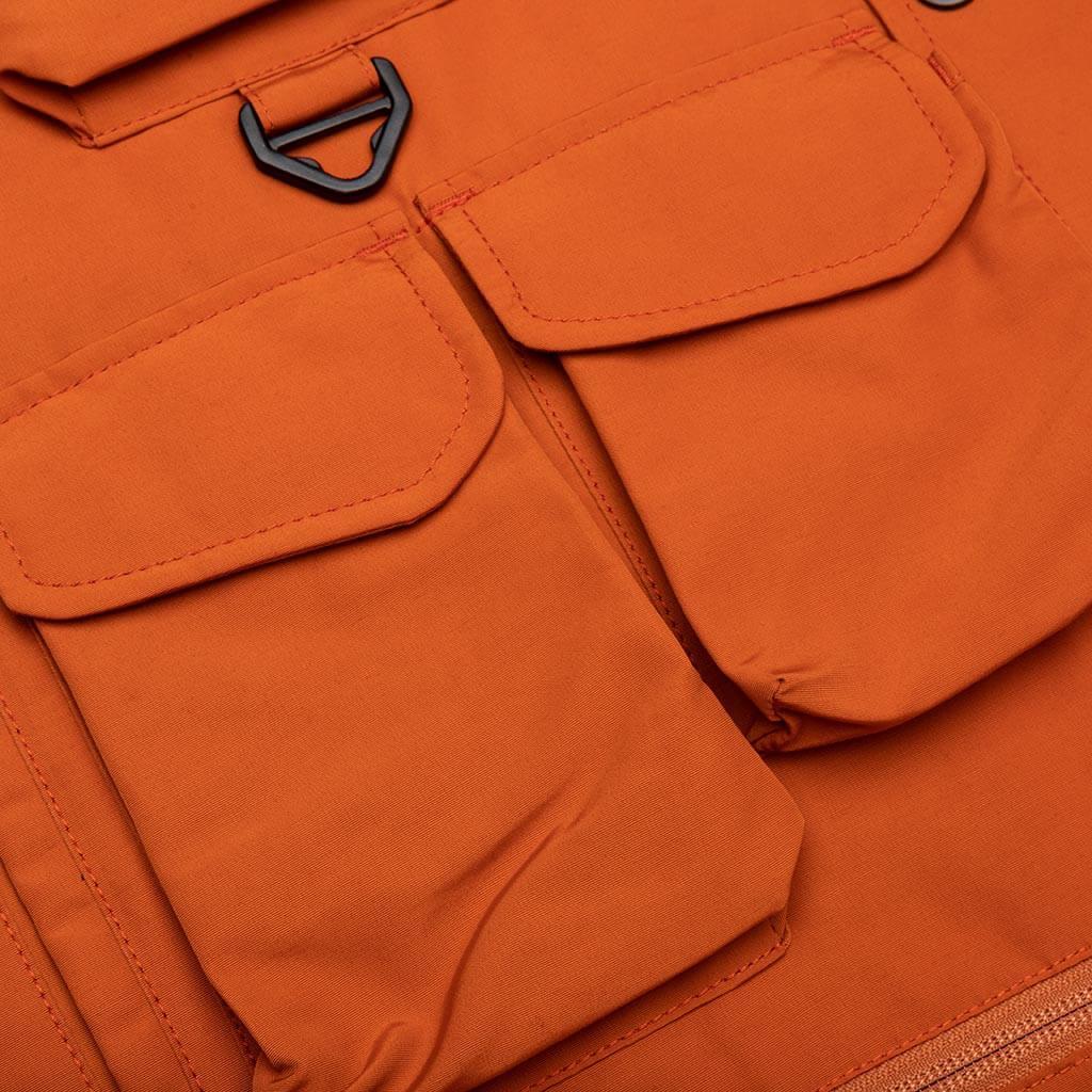 Multi-Pocket Zipped Down Vest - Orange Male Product Image