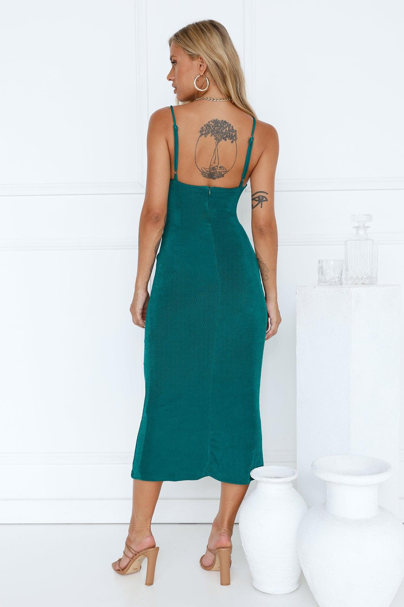 Doubled Up Mesh Midi Dress Teal Product Image