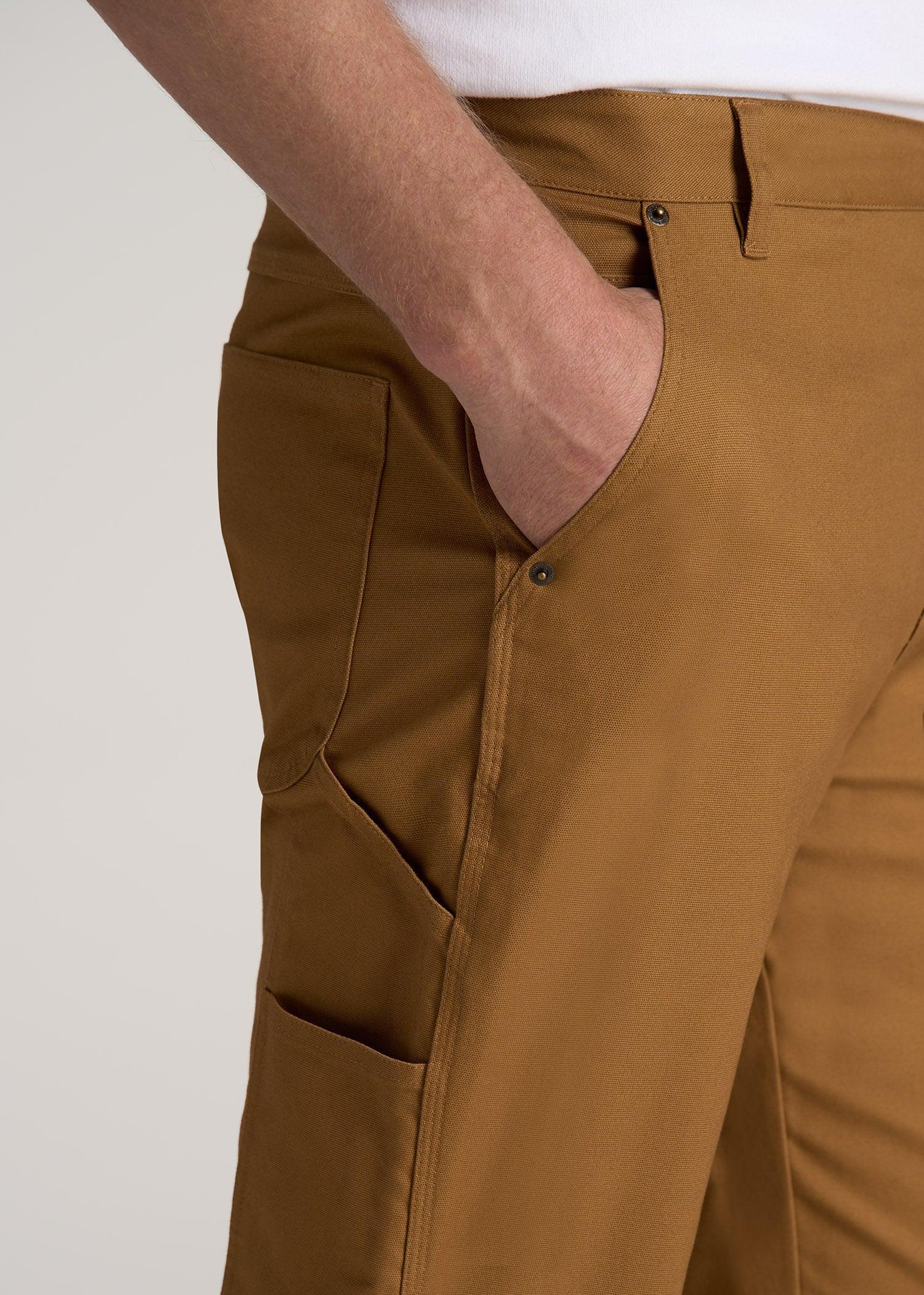 LJ&S Stretch Canvas REGULAR-FIT Carpenter's Pants for Tall Men in Dusty Brown Male Product Image