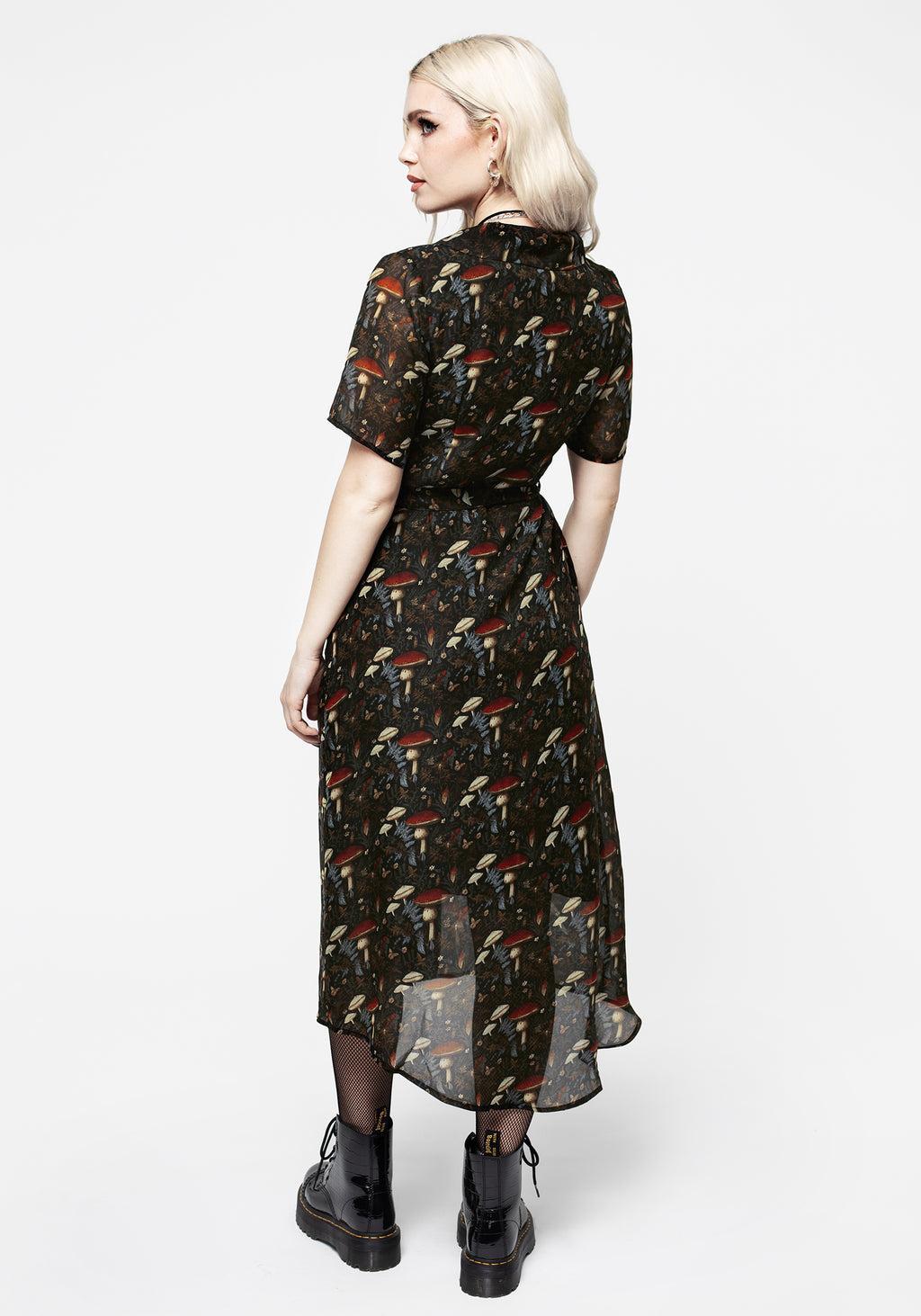 Amanita Chiffon Midi Shirt Dress Product Image