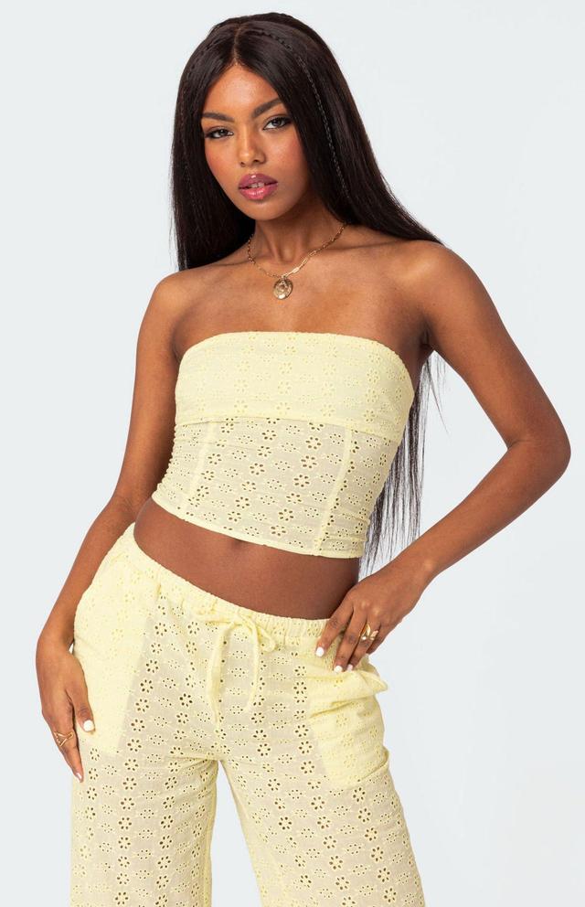 Edikted Women's Lemon Lacey Cotton Corset Product Image