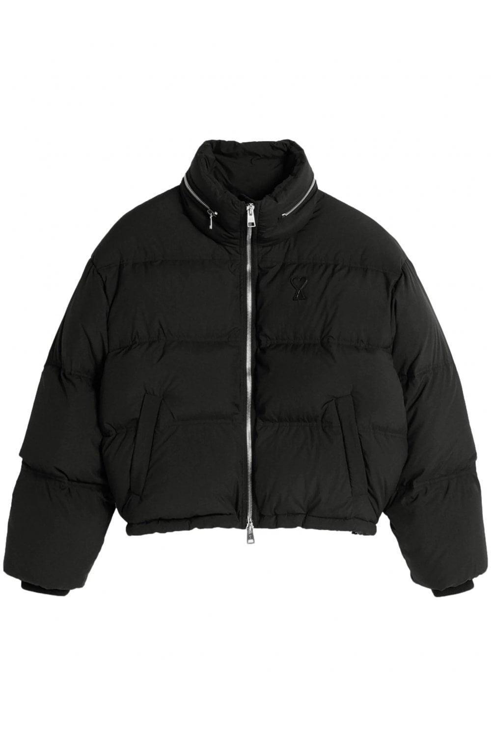 AMI ALEXANDRE MATTIUSSI Ami De Coeur Down Puffer Jacket In Black Product Image