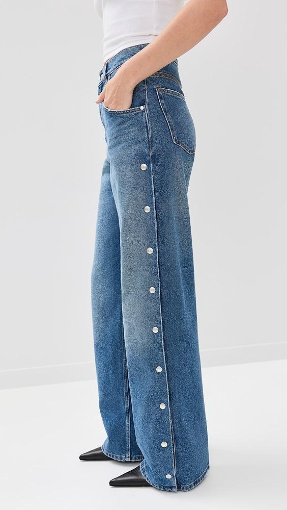 Stella McCartney Snap Blue Denim Loose Jeans | Shopbop Product Image