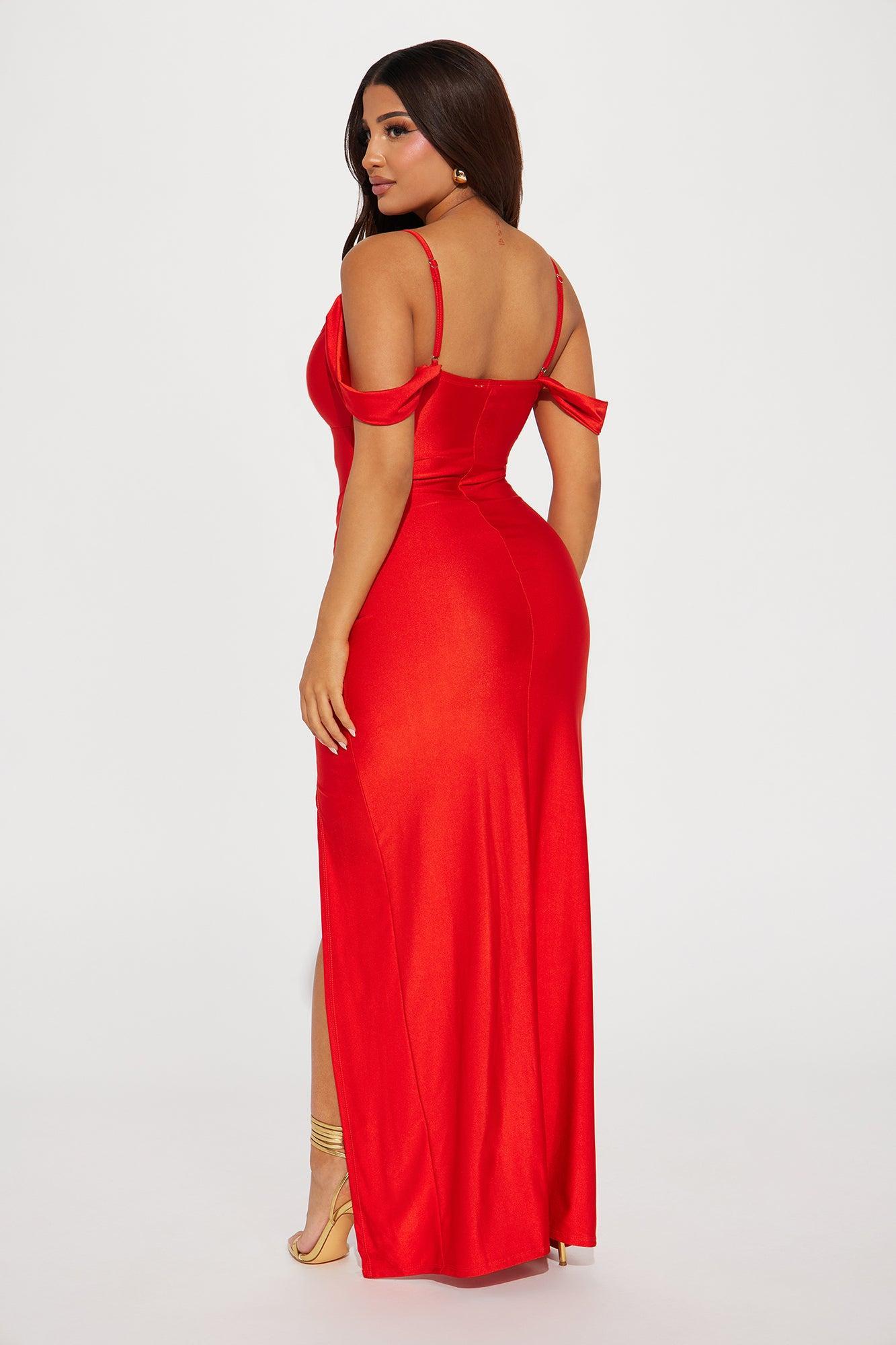 Kelilah Off Shoulder Gown - Orange Product Image