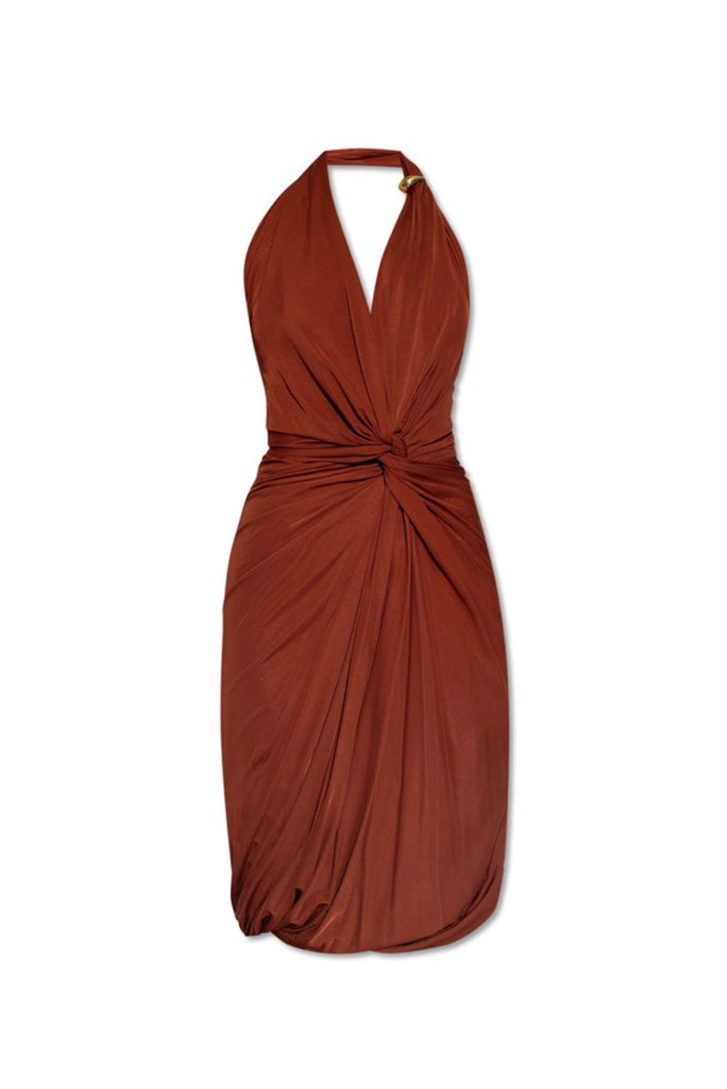 Drop Ring Detailed Midi Dress In Red Product Image