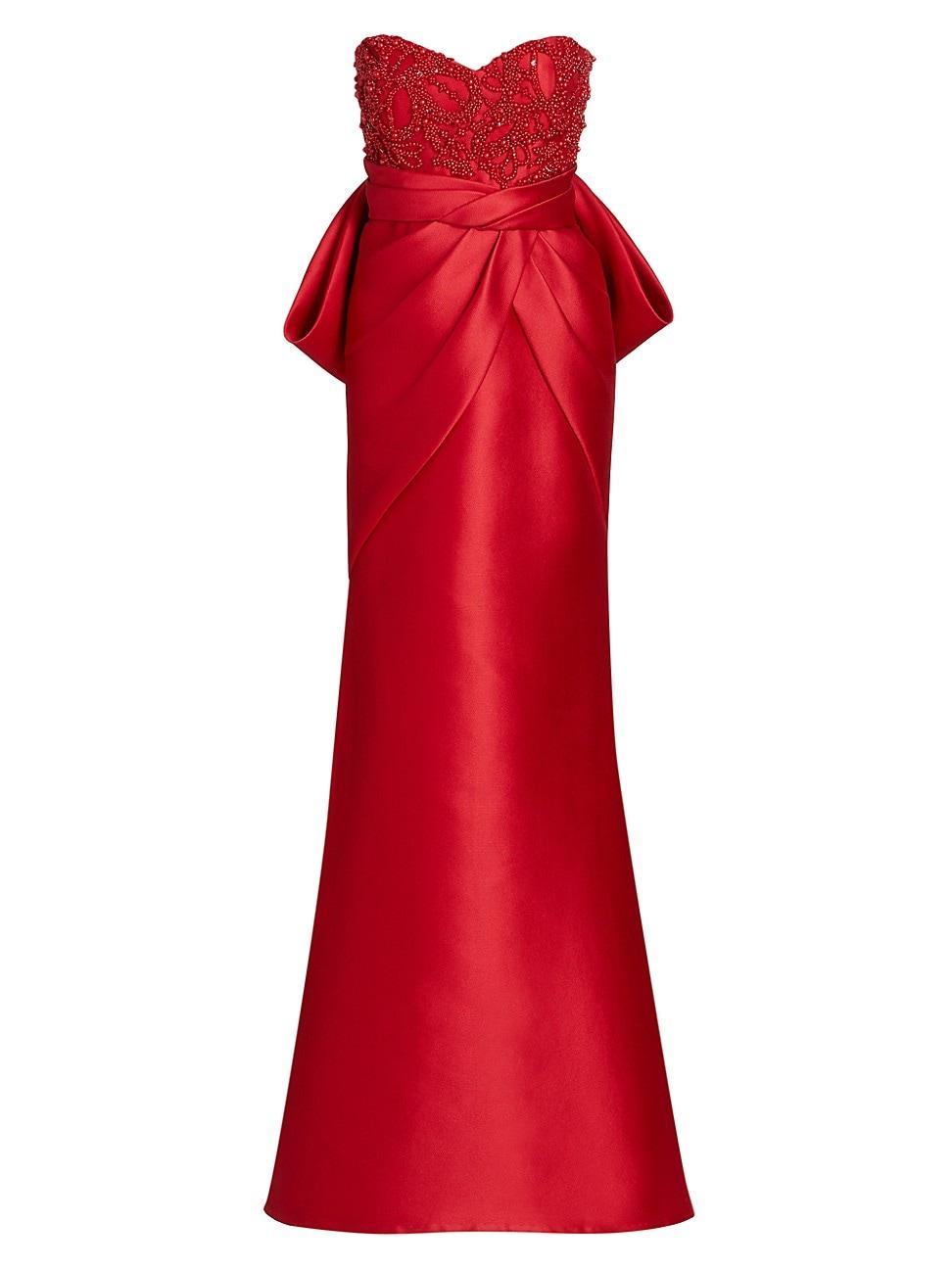 Womens Pique Mikado Bow Back Gown Product Image