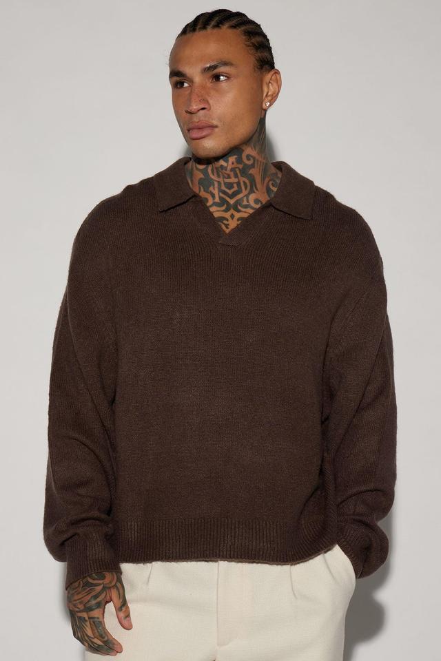 Just In Time Sweater Polo - Brown Product Image