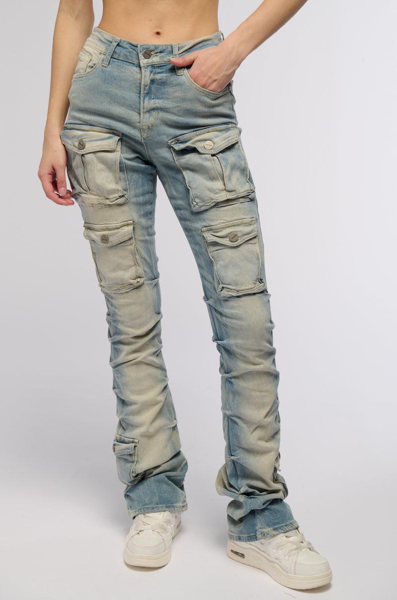 SEVILLE HIGH RISE STACKED JEANS Product Image